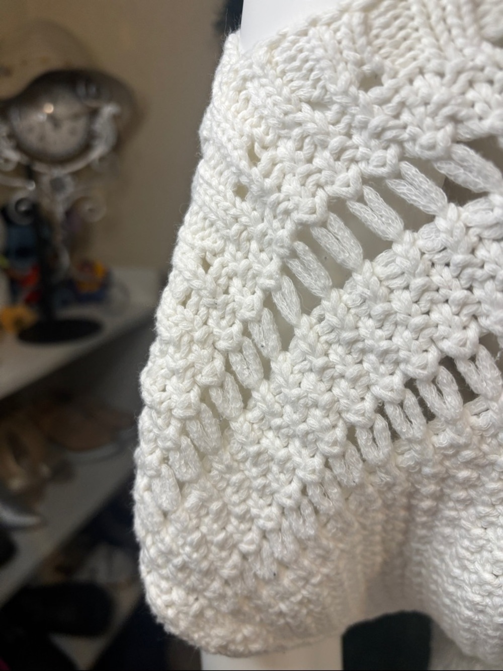 Maeve Ivory Off-Shoulder Knit Sweater with Gingham Tie Straps 232 - Picture 6 of 12